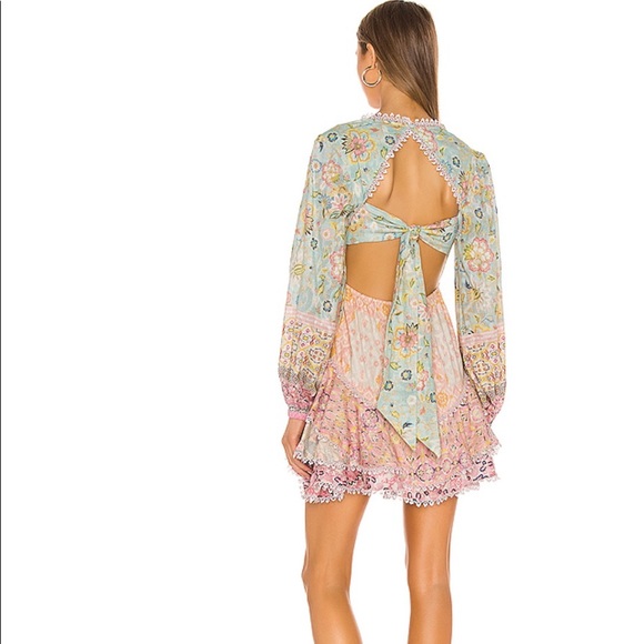 Hemant and Nandita mini dress in mint/peach - Picture 3 of 6